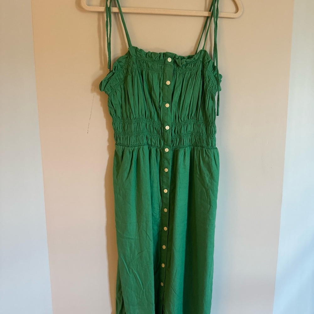 Universal Thread Green Button-Down Sundress With … - image 1